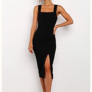 Black Sheath Sleeveless Dress with slit